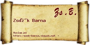 Zsák Barna névjegykártya