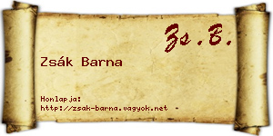 Zsák Barna névjegykártya